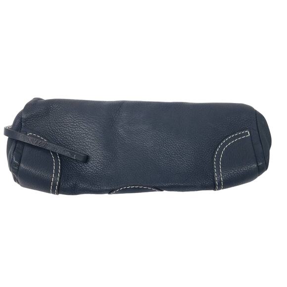 Kate Spade Y2K Black Leather Clutch Purse Gold Buckle Baguette - Picture 2 of 8